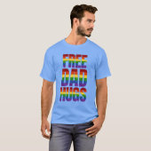 LGBTグリッタープライドフラッグフリーパパハグ Tシャツ (正面フル)