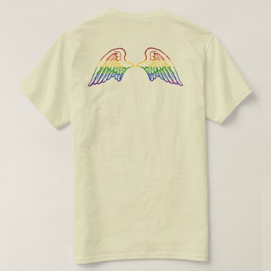 LGBTグリッターレインボーウィング Tシャツ (デザイン裏面)