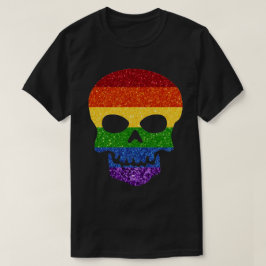 LGBTグリッターレインボースカル Tシャツ