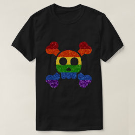 LGBTグリッターレインボースカル'n'クロスボーン Tシャツ