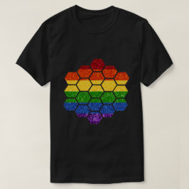 LGBTグリッターレインボーハニカム Tシャツ