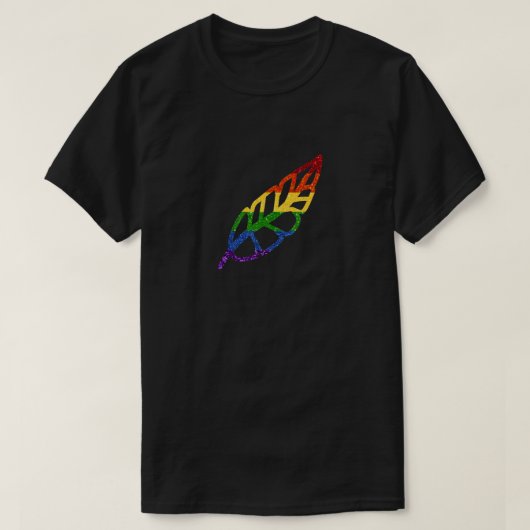 LGBTグリッターレインボーフェザー Tシャツ (デザイン正面)