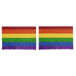 LGBTグリッターレインボープライドフラグ 枕カバー