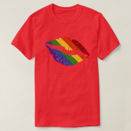 LGBTグリッターレインボープライドリップ Tシャツ