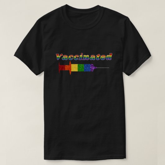 LGBTグリッターレインボープライド予防接種 Tシャツ (デザイン正面)