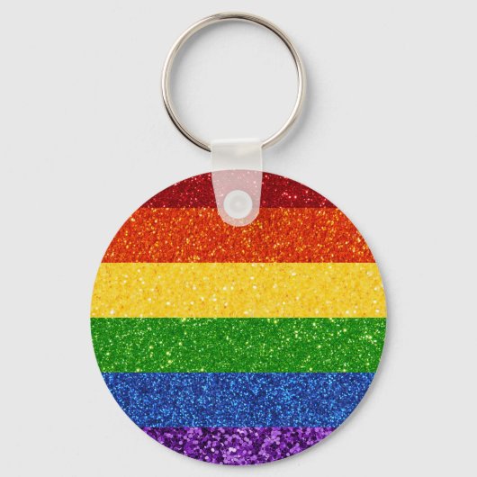 LGBTグリッターレインボープライド国旗 キーホルダー (正面)