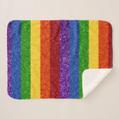 LGBTグリッターレインボープライド国旗 シェルパブランケット (正面(横))
