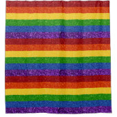 LGBTグリッターレインボープライド国旗 シャワーカーテン (正面)