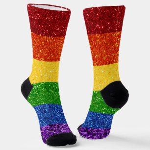 LGBTグリッターレインボープライド国旗 ソックス