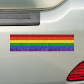 LGBTグリッターレインボープライド国旗 バンパーステッカー (車上)