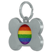 LGBTグリッターレインボープライド国旗 ペットネームタグ (正面右)
