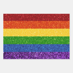 LGBTグリッターレインボープライド国旗 ラッピングペーパーシート