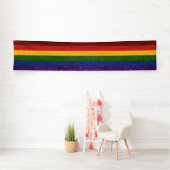 LGBTグリッターレインボープライド国旗 横断幕 (インサイチュ)