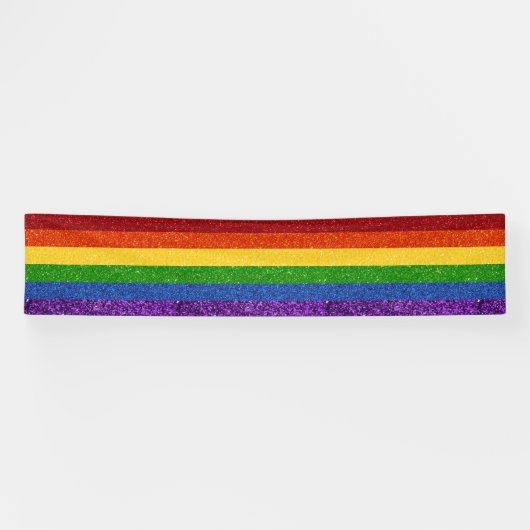 LGBTグリッターレインボープライド国旗 横断幕 (横)