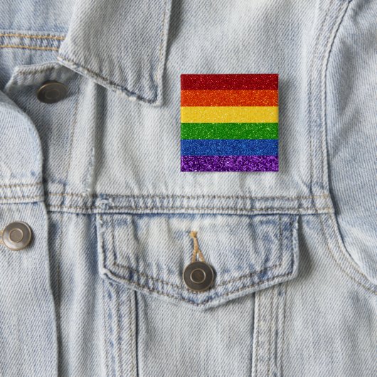 LGBTグリッターレインボープライド国旗 缶バッジ (インサイチュ)