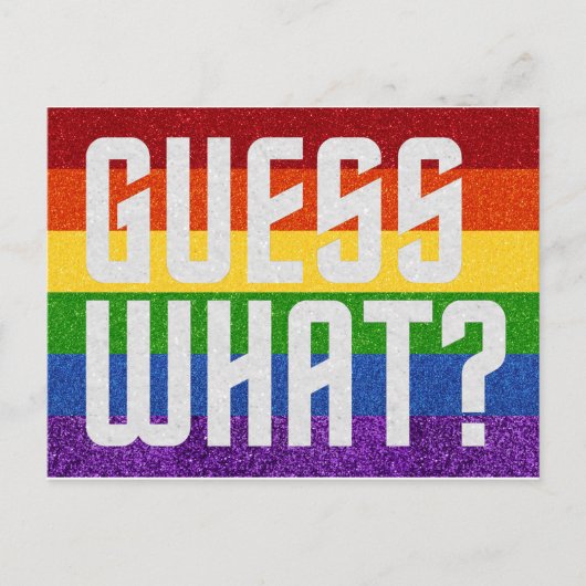 LGBTグリッター何だと思う？来アウトカード ポストカード (正面)