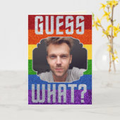 LGBTグリッター来アウトフォトカード カード (黄色い花)