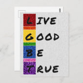 LGBTグリッターLive Good Be True Card ポストカード (正面/裏面)