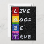 LGBTグリッターLive Good Be True Card ポストカード (正面/裏面)