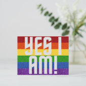 LGBTグリッターYes私は！来アウトカード ポストカード (スタンド正面)