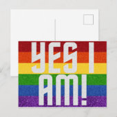 LGBTグリッターYes私は！来アウトカード ポストカード (正面/裏面)