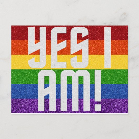 LGBTグリッターYes私は！来アウトカード ポストカード (正面)