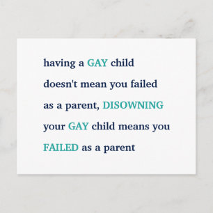 LGBTゲイの子を愛するプライド子育て引用文 ポストカード