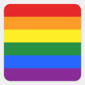 LGBTゲイプライドの虹の旗のストライプ スクエアシール (正面)