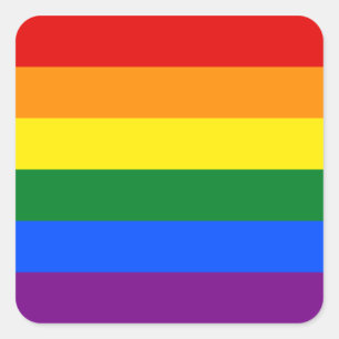 LGBTゲイプライドの虹の旗のストライプ スクエアシール