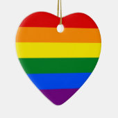 LGBTゲイプライドの虹の旗のストライプ セラミックオーナメント (右)