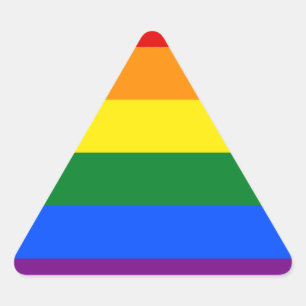 LGBTゲイプライドの虹の旗のストライプ 三角形シール