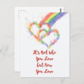 LGBTゲイプライドビューティフルレインボーハート&引用文 ポストカード (正面/裏面)