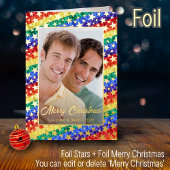 LGBTゲイプライドフラインボー国旗の星フォトフレーム 箔シーズンカード