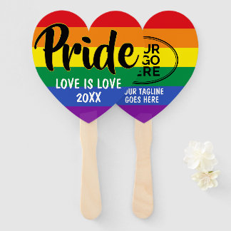LGBTゲイプライドレインボーカスタムロゴ ハンドファン