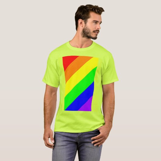 LGBTゲイプライドレインボーカラー安全Tシャツ Tシャツ (正面フル)