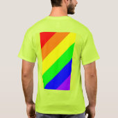LGBTゲイプライドレインボーカラー安全Tシャツ Tシャツ (裏面)