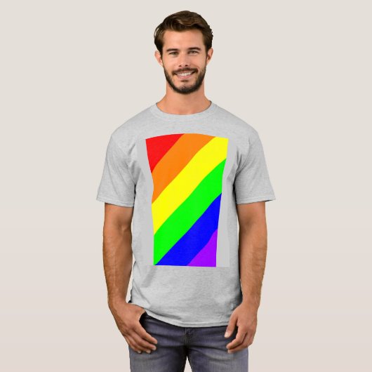 LGBTゲイプライドレインボーカラーTシャツ Tシャツ (正面フル)