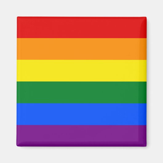 LGBTゲイプライドレインボーストライプ国旗 マグネット (正面)