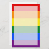 LGBTゲイプライドレインボーストライプ国旗 便箋 (正面/裏面)