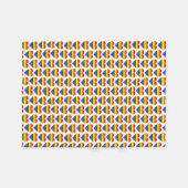 LGBTゲイプライドレインボーハートパターン フリースブランケット (正面(横))