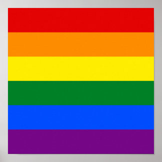 LGBTゲイプライドレインボーフラッグスクエア ポスター