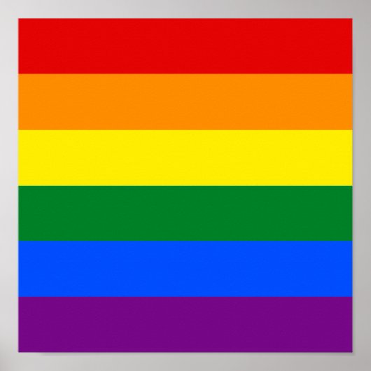 LGBTゲイプライドレインボーフラッグスクエア ポスター (正面)