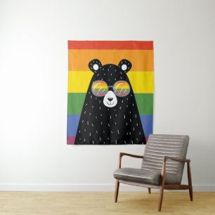 LGBTゲイプライドレインボーベア タペストリー