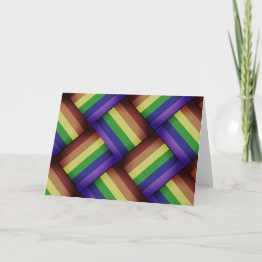 LGBTゲイプライドレインボーリボン織り込み！ カード (正面)