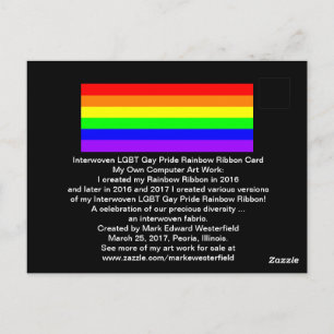 LGBTゲイプライドレインボーリボン織り込み! ポストカード