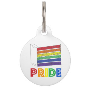 LGBTゲイプライドレインボーレイヤケーキドッグペットタグ ペット ネームタグ