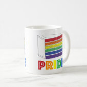 LGBTゲイプライドレインボーレイヤーケーキスライス コーヒーマグカップ (正面右)