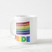 LGBTゲイプライドレインボーレイヤーケーキスライス コーヒーマグカップ (正面左)