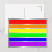 LGBTゲイプライドレインボー国旗の色が光る銀 ポストカード (正面/裏面)