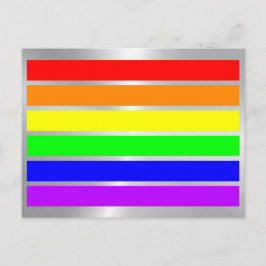 LGBTゲイプライドレインボー国旗の色が光る銀 ポストカード